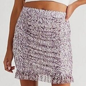 Free People Romi Mesh Zebra Print Mini Skirt Size Medium